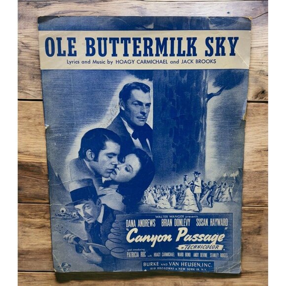 Ole Buttermilk Sky Vintage Sheet Music from Canyon Passage Hoagy Carmichael 40s - Picture 1 of 6